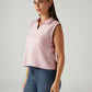 Women's Lace Light Pink Collar Neck Top - Side View