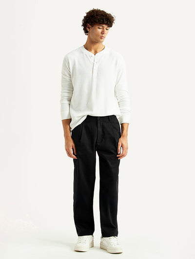 Men's 568 Black Loose Fit Mid Rise Jeans