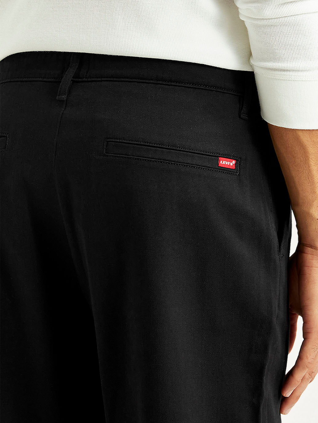 Men's 568 Black Loose Fit Mid Rise Chinos - Detail View