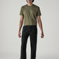 Men's Black Loose Straight Fit Mid Rise Chinos - Front View