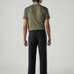 Men's Black Loose Straight Fit Mid Rise Chinos - back View
