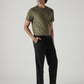 Men's Black Loose Straight Fit Mid Rise Chinos - Side View