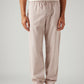Men's Light Pink Loose Straight Fit Mid Rise Linen Chinos - Front View