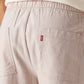 Men's Light Pink Loose Straight Fit Mid Rise Linen Chinos - Detail View