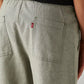 Men's Green Loose Straight Fit Mid Rise Linen Chinos - Detail View