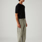 Men's Green Loose Straight Fit Mid Rise Linen Chinos - Side View