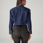 Women's Solid Indigo Denim Jacket - Back View
