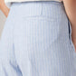 Women's Light Blue Straight Fit Mid Rise Pleated Trousers - Detail View