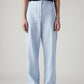 Women's Light Blue Loose Fit High Rise Cargos - Front View