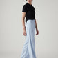 Women's Light Blue Loose Fit High Rise Cargos - Side View