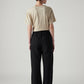 Women's Black Loose Fit High Rise Cargos - Back View