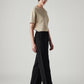 Women's Black Loose Fit High Rise Cargos - Side View