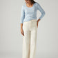 Women's Off White Loose Fit High Rise Trousers - Styleshot View