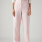 Women's Light Pink Loose Fit High Rise Cargos - Front View
