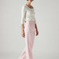 Women's Light Pink Loose Fit High Rise Cargos - Side View