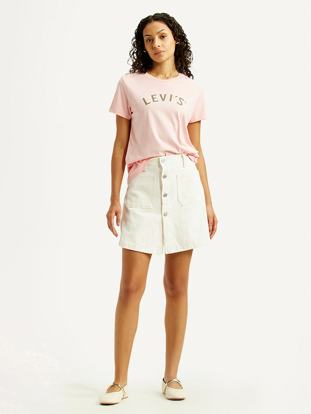 Women's White Regular Fit Mid Rise Skort