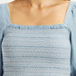 Women's Embroidered Light Blue Square Neck Top - Detail View