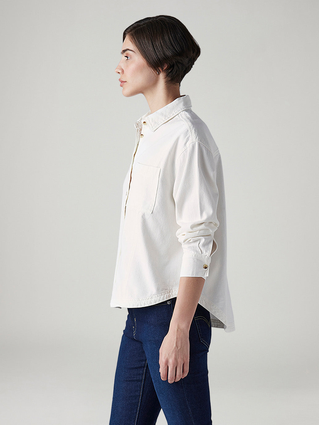 Women's Solid Regular Fit Shirt - Side View