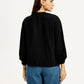 Women's Embroidered Black Oversized Sweatshirt - Back View