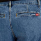 Women's Blue XL Straight Loose Fit Mid Rise Jeans - Detail View