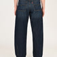 Women's Blue Barrel Loose Fit Mid Rise Jeans - back View