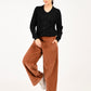 Women's Brown Loose Fit High Rise Trousers - 6 View