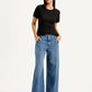Women's Blue XL Straight Loose Fit Mid Rise Jeans - Styleshot View