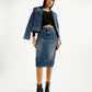 Women's Blue Regular Fit Mid Rise Skirt - Elevated View