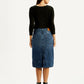 Women's Blue Regular Fit Mid Rise Skirt - Back View
