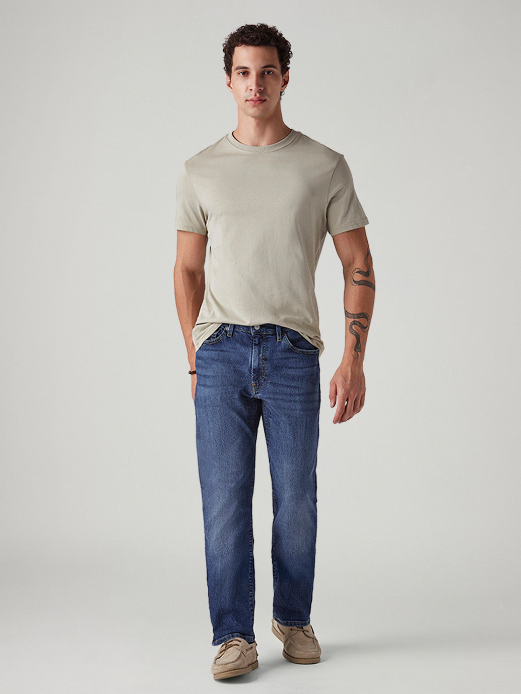 Men's 541 Blue Tapered Fit Mid Rise Commuter Jeans - Styleshot View