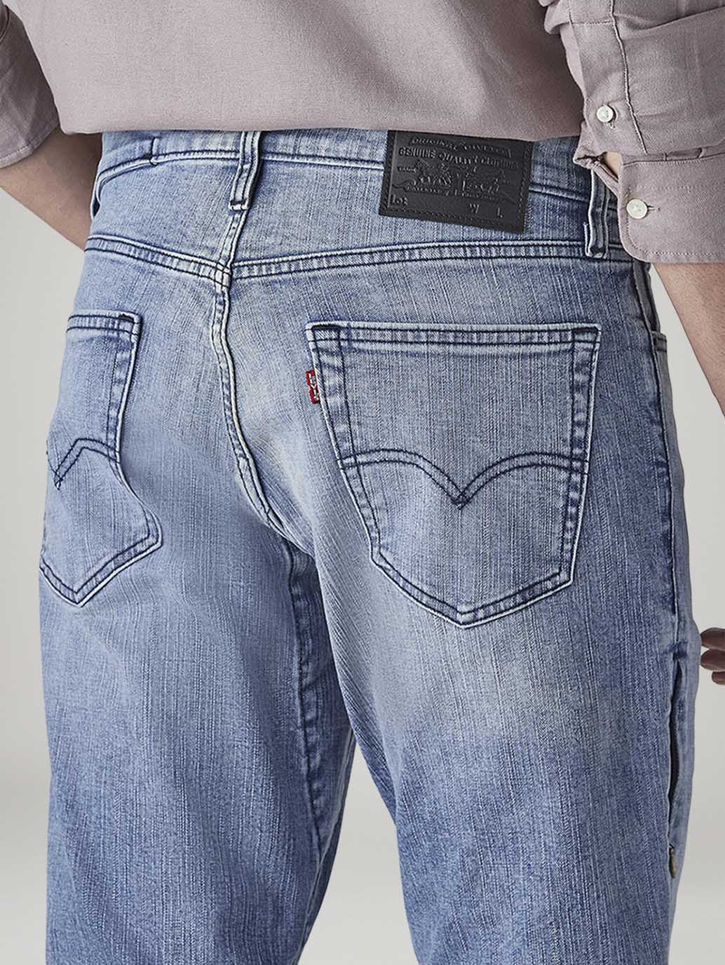 Men's 541 Light Blue Athletic Tapered Fit Mid Rise Commuter Jeans - Detail View