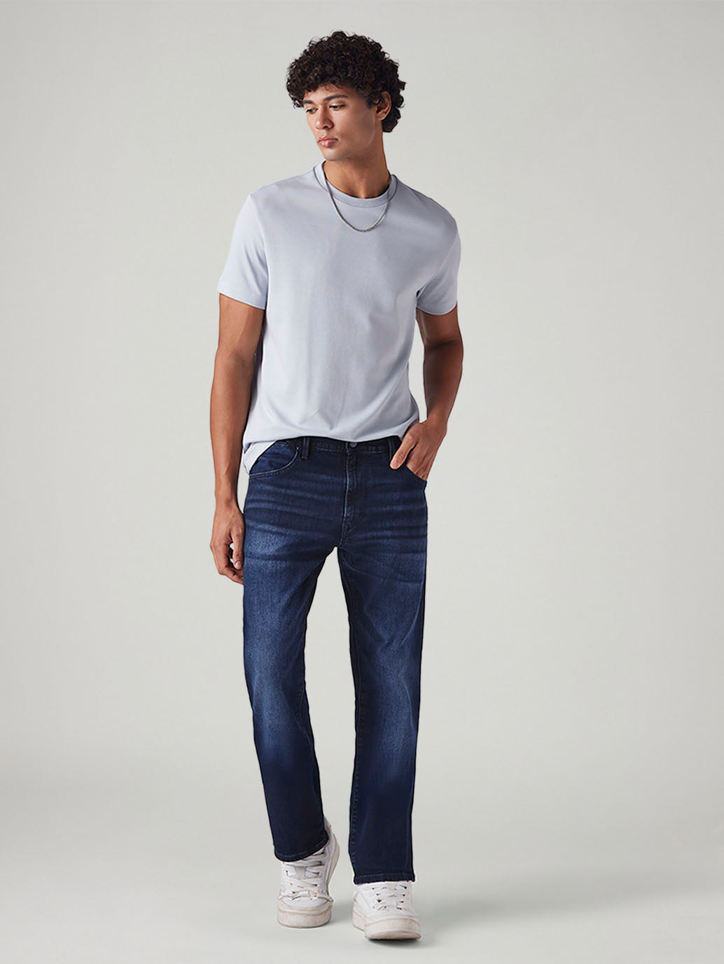 Men's 517 Dark Blue Bootcut Fit Mid Rise Redloop Jeans