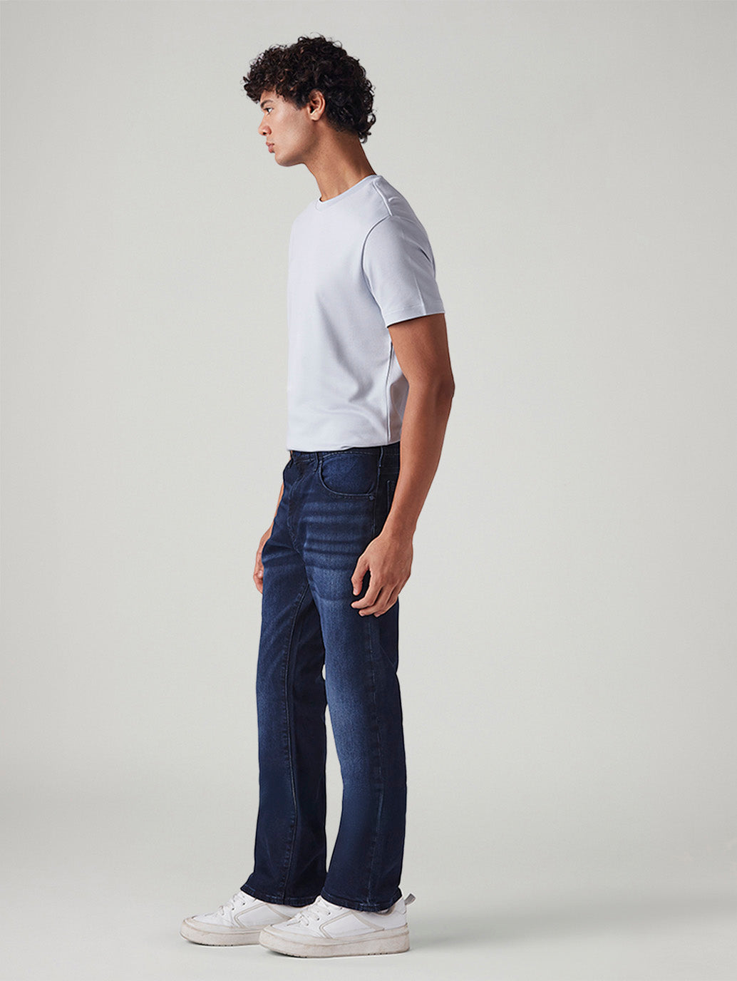 Men's 511 Dark Blue Slim Fit Mid Rise Redloop Jeans - Side View