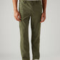 Men's Olive Relaxed Fit Mid Rise Tech Pant - Front View