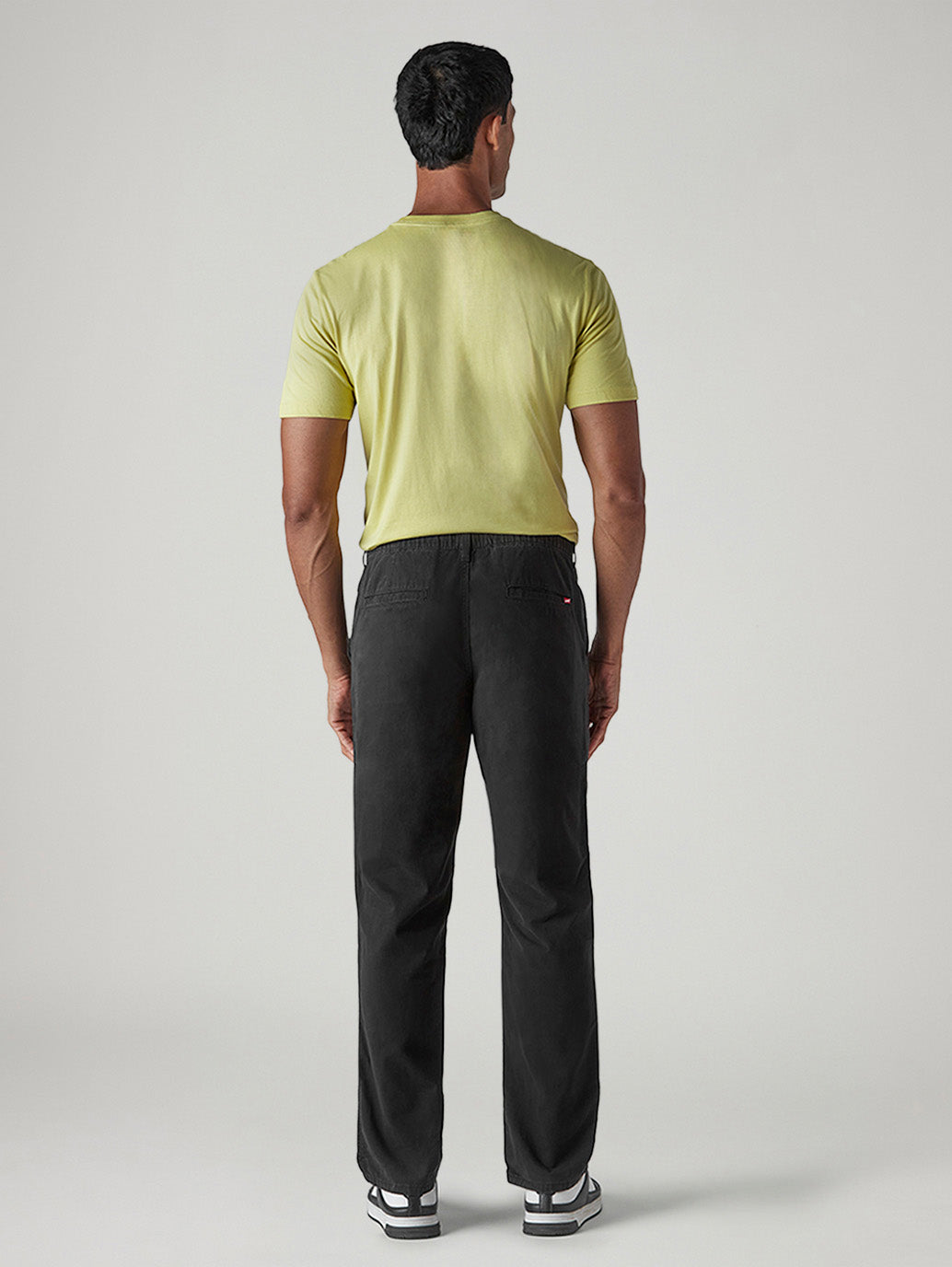 Men's Black Authentic Relaxed Fit Mid Rise Tech Pant - Back View