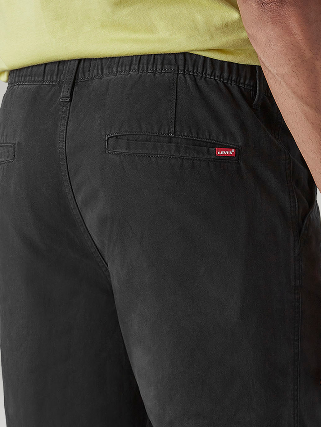 Men's Black Authentic Relaxed Fit Mid Rise Tech Pant - Detail View