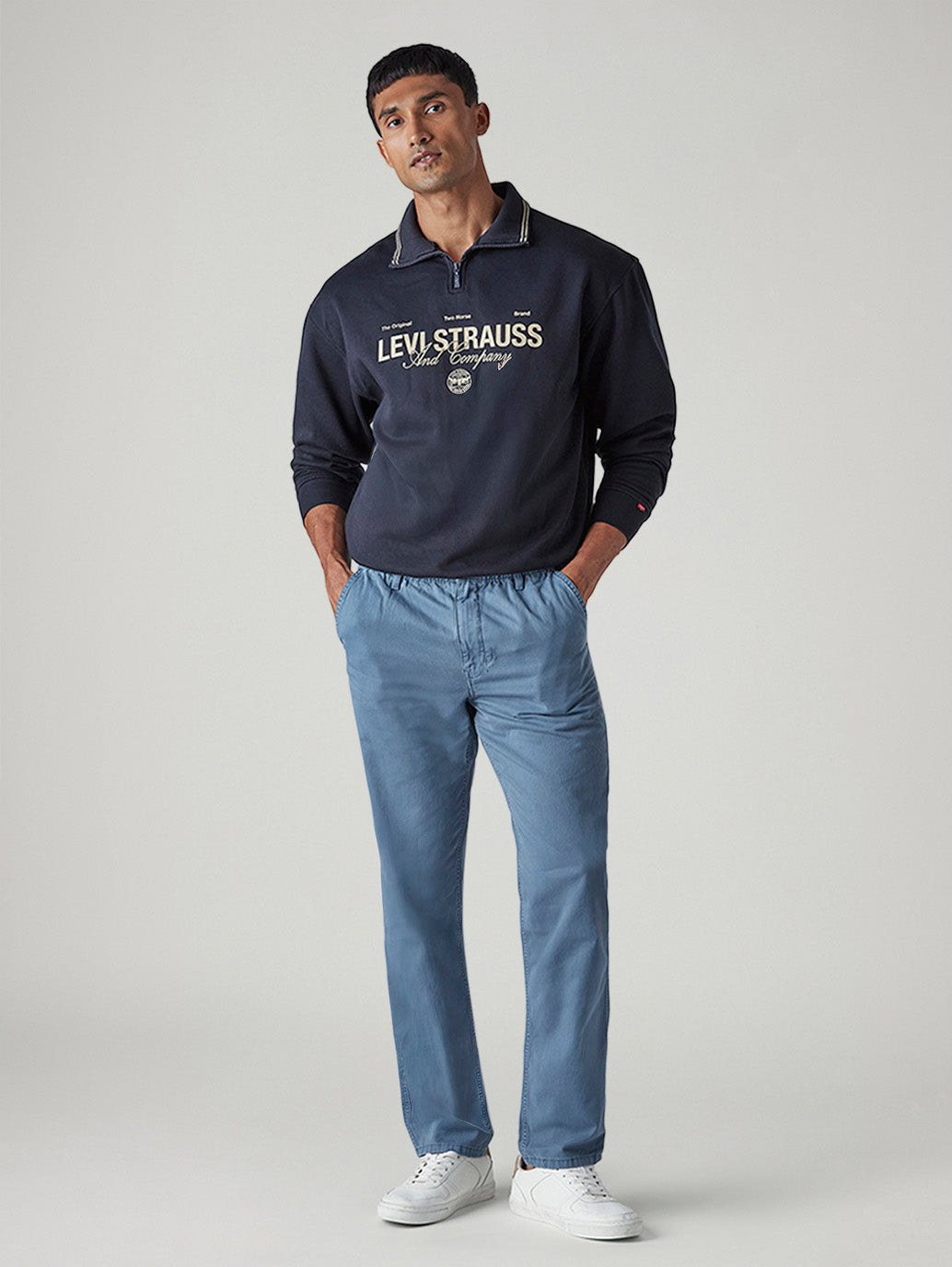 Men's Blue Authentic Relaxed Fit Mid Rise Tech Pant