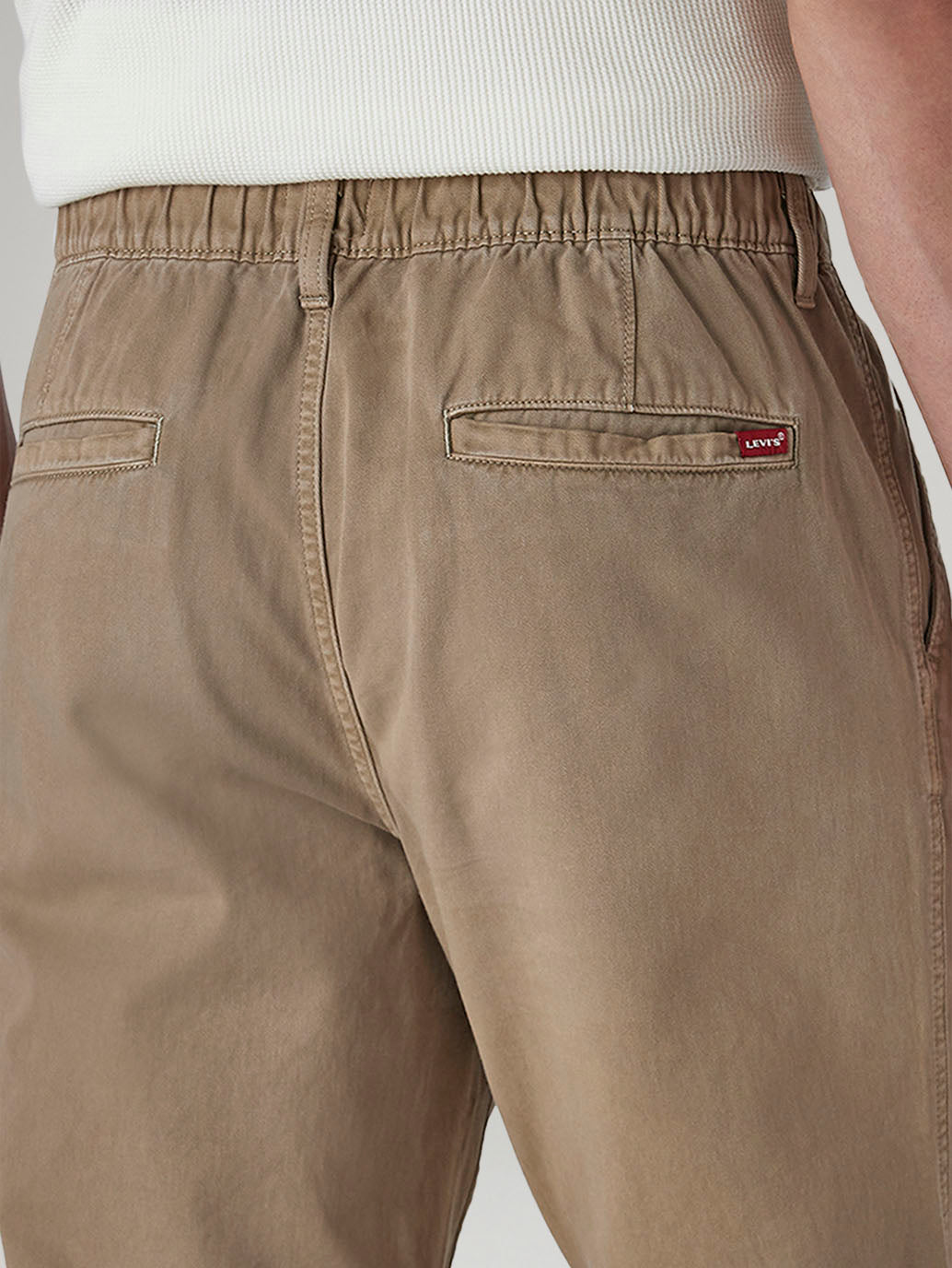 Men's Khaki Authentic Relaxed Fit Mid Rise Tech Pant - Detail View