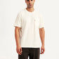 Men's Solid Off White Slim Fit T-shirt - Front View