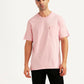 Men's Solid Pink Slim Fit T-shirt - Front View