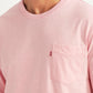 Men's Solid Pink Slim Fit T-shirt - Detail View