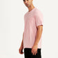 Men's Solid Pink Slim Fit T-shirt - Side View