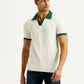 Men's Colorblock White Polo T-shirt - Front View