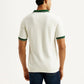 Men's Colorblock White Polo T-shirt - Back View