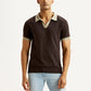 Men's Colorblock Brown Polo T-shirt - Front View
