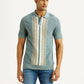 Men's Striped Light Blue Polo T-shirt - Styleshot View