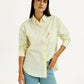 Women's Striped Yellow Relaxed Fit Shirt - Elevated View