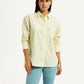 Women's Striped Yellow Relaxed Fit Shirt - Styleshot View