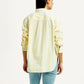 Women's Striped Yellow Relaxed Fit Shirt - Back View