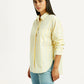 Women's Striped Yellow Relaxed Fit Shirt - Side View
